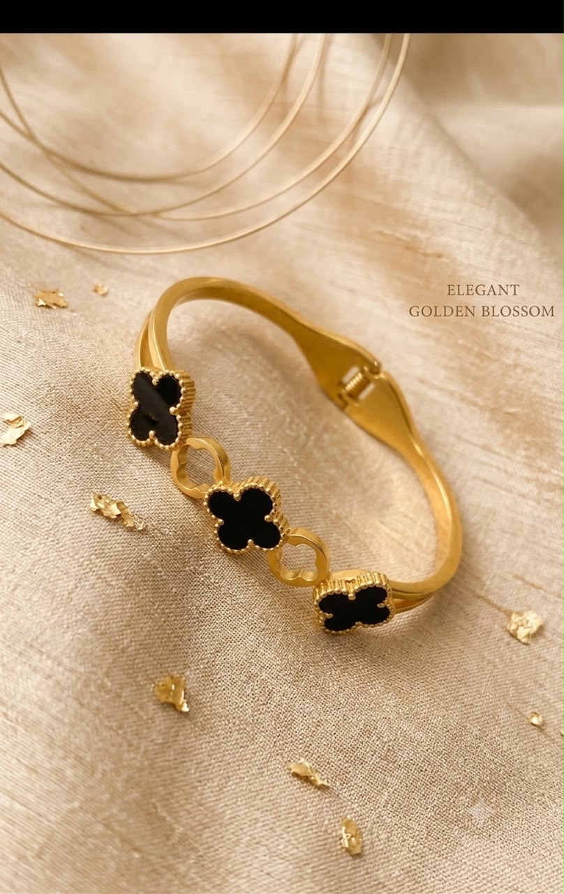 Luxury Black Clover Gold Bracelet for Women