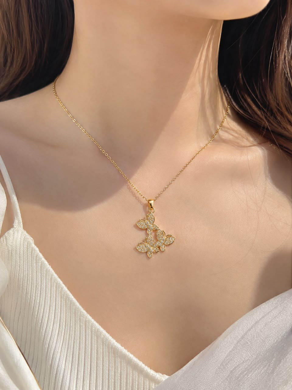 Golden Butterfly Glow Necklace