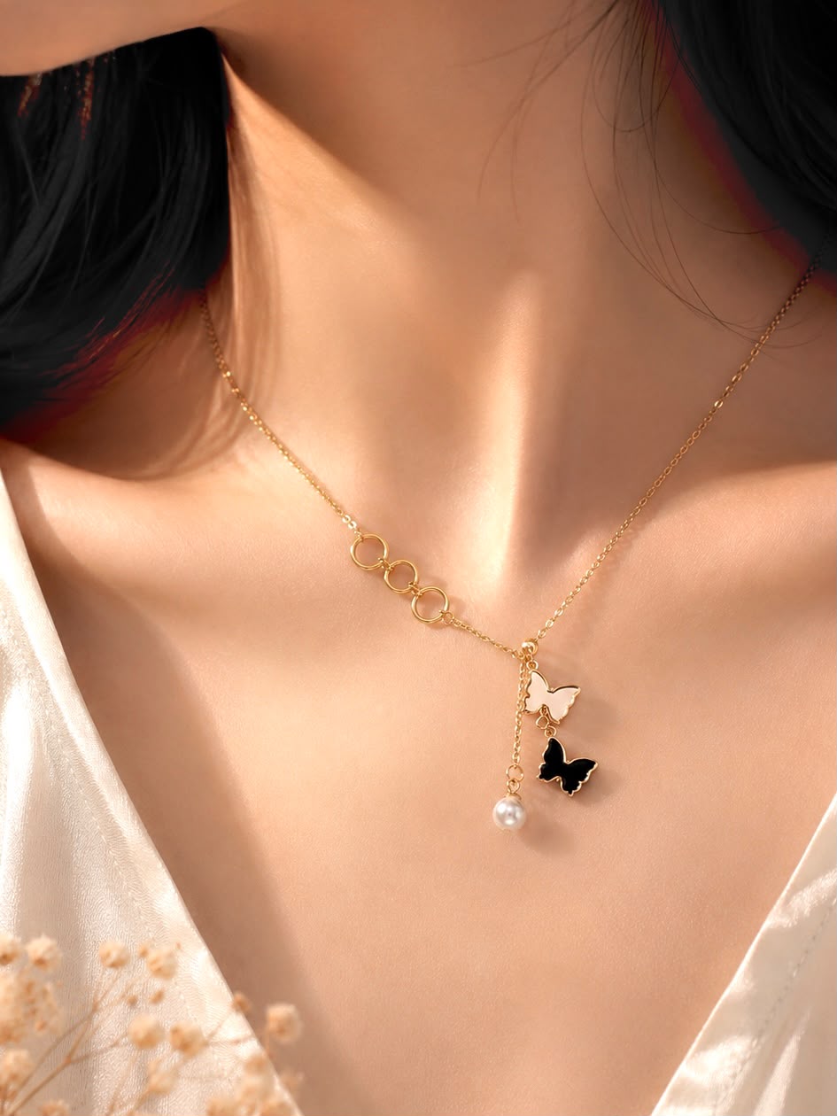 Butterfly Bliss Geometric Necklace 🦋✨
