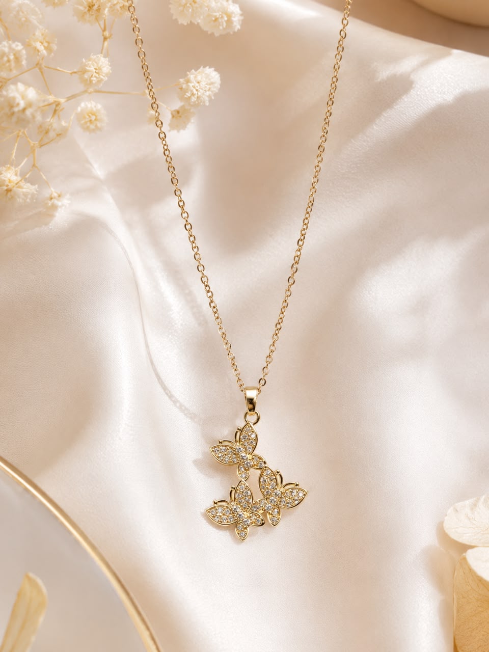 Golden Butterfly Glow Necklace